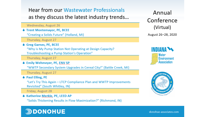 Indiana Water Environment Association’s Annual Conference feature Donohue speakers Header Image